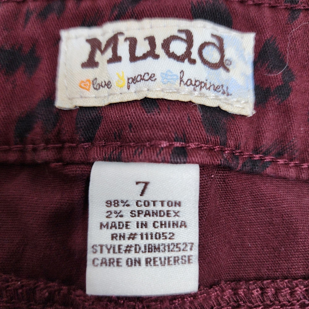 Mudd Maroon Black Leopard Jeans - Picture 4 of 4